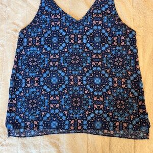 Paper Crane Blue and Pink Geometric Camisole